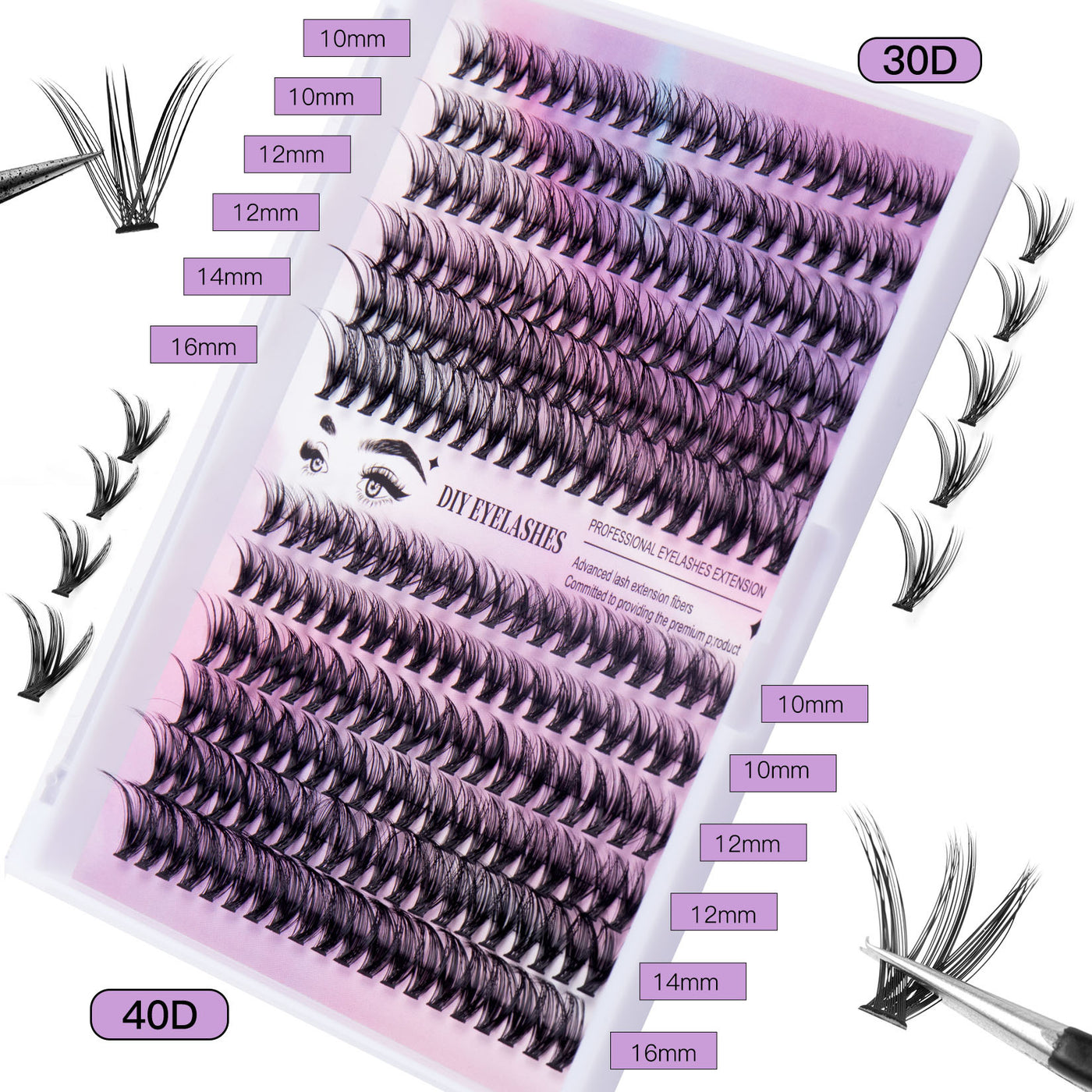 DIY Cluster Lash Extensions Set