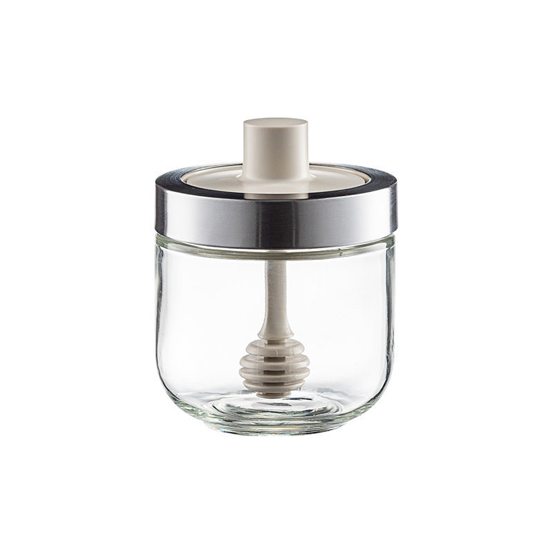 Kitchen Glass Seasoning Jar: lid and spoon included