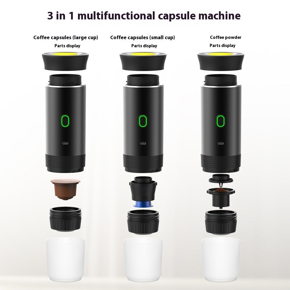 3-in-1 Portable Espresso Maker with Grinder