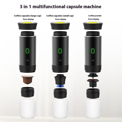 3-in-1 Portable Espresso Maker with Grinder