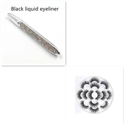 Multicolor Self-Adhesive Eyeliner with False Eyelashes