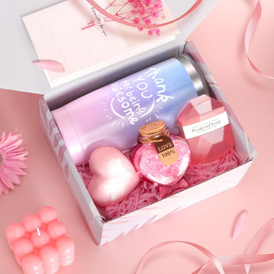Pink Rose Spa Gift Basket for Women