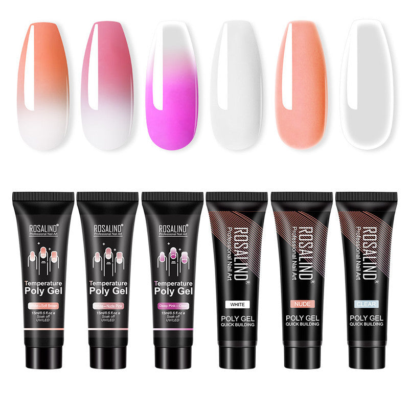 Rosalind 6 multi-color poly gel nail extension kit