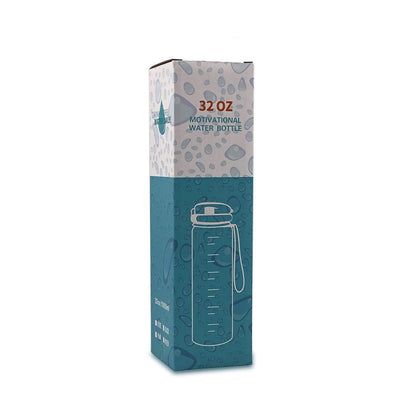 1L Motivational Tritan Water Bottle with Time Marker & Leakproof Flip-Top Lid.