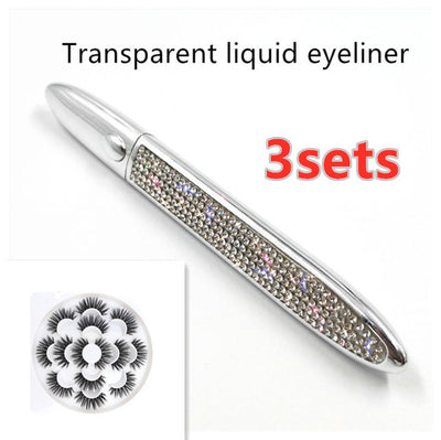 Multicolor Self-Adhesive Eyeliner with False Eyelashes