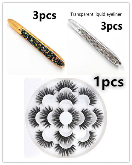 Multicolor Self-Adhesive Eyeliner with False Eyelashes