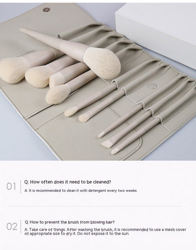 Portable Matte Gray Professional Makeup Brush Set