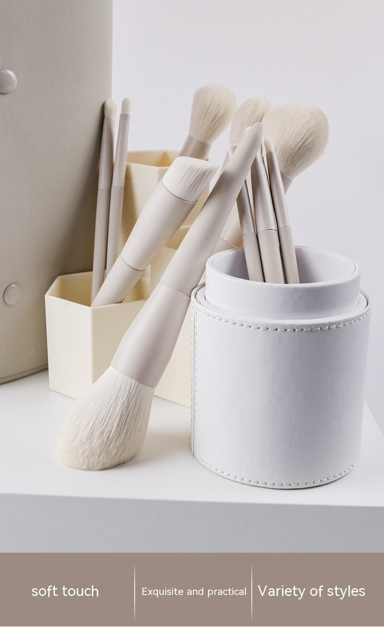 Portable Matte Gray Professional Makeup Brush Set