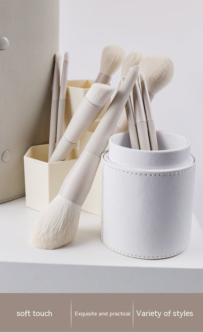 Portable Matte Gray Professional Makeup Brush Set