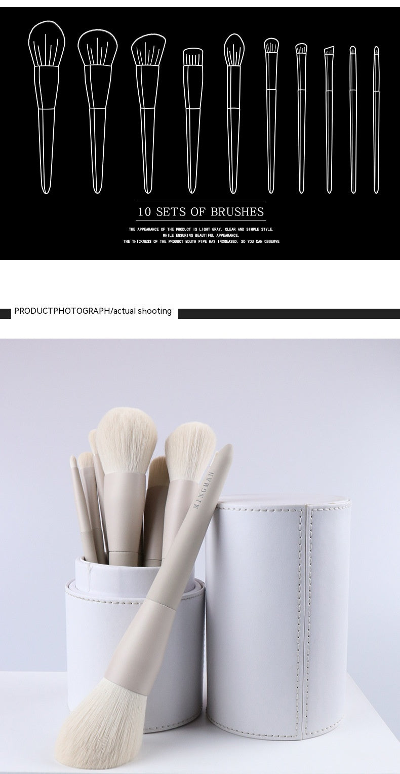 Portable Matte Gray Professional Makeup Brush Set