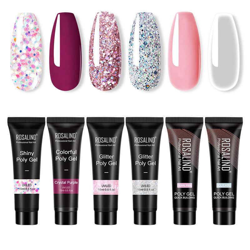Rosalind 6 multi-color poly gel nail extension kit