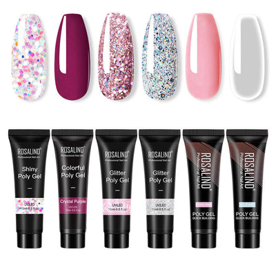 Rosalind 6 multi-color poly gel nail extension kit