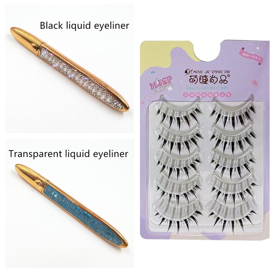 Multicolor Self-Adhesive Eyeliner with False Eyelashes