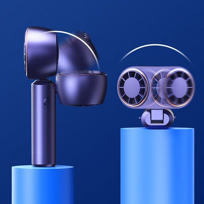 5-Speed Foldable Neck Fan with LED Display
