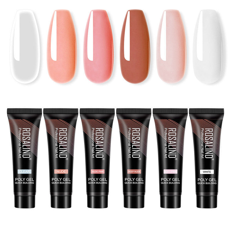 Rosalind 6 multi-color poly gel nail extension kit