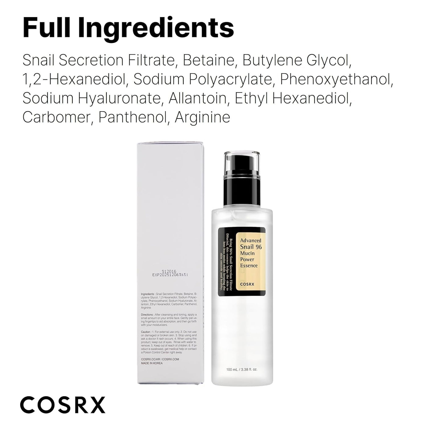Snail Mucin 96% Power Face Serum