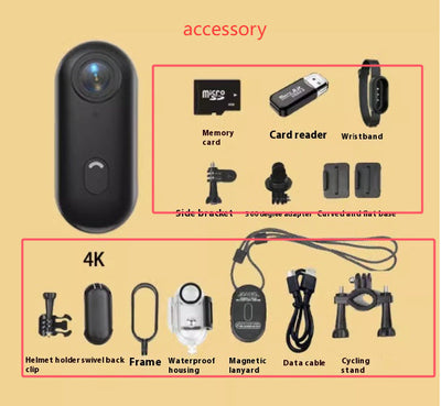 4K Waterproof Helmet Mounted Action Camera for Motovlogging and Cycling
