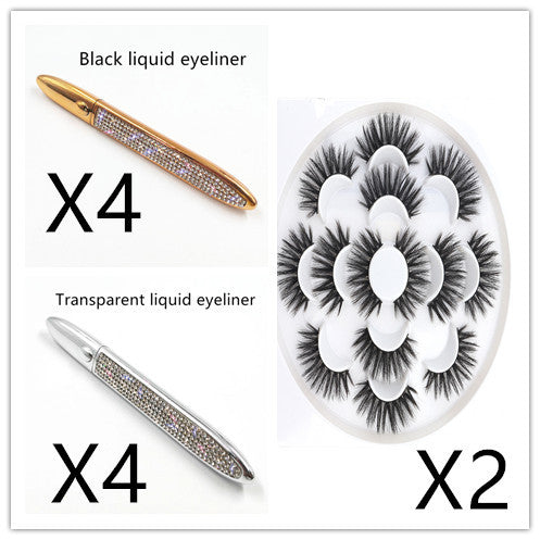 Multicolor Self-Adhesive Eyeliner with False Eyelashes