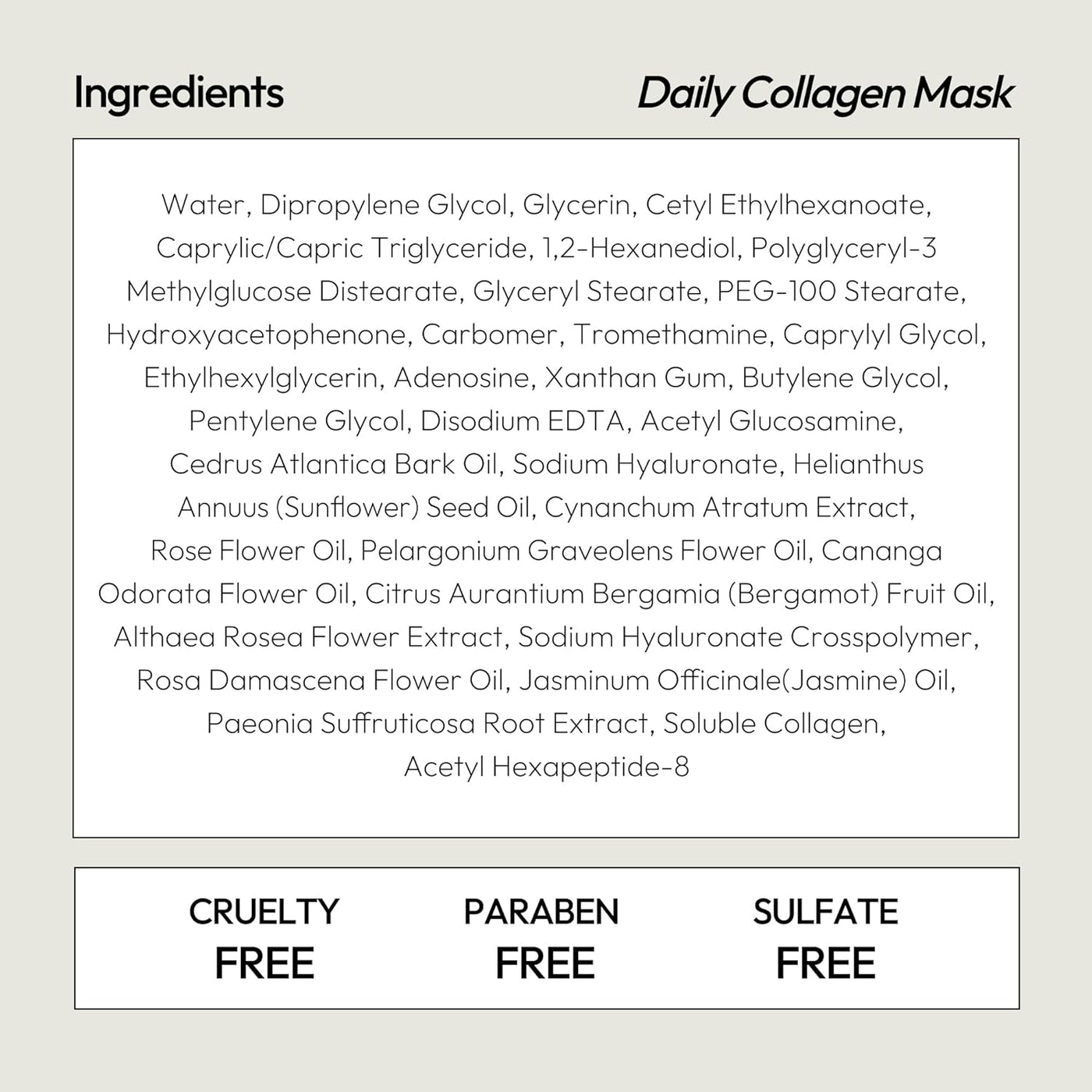 Collagen Sheet Mask, Firming Daily Face Mask with Collagen Peptides for Anti-Aging, Helps to Minimize Wrinkles, Restores Skin Elasticity & Firmness, Korean Beauty Favorite, 5-Pack