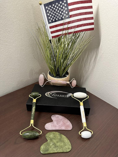 Gua Sha Facial Tool & Jade Roller Set
