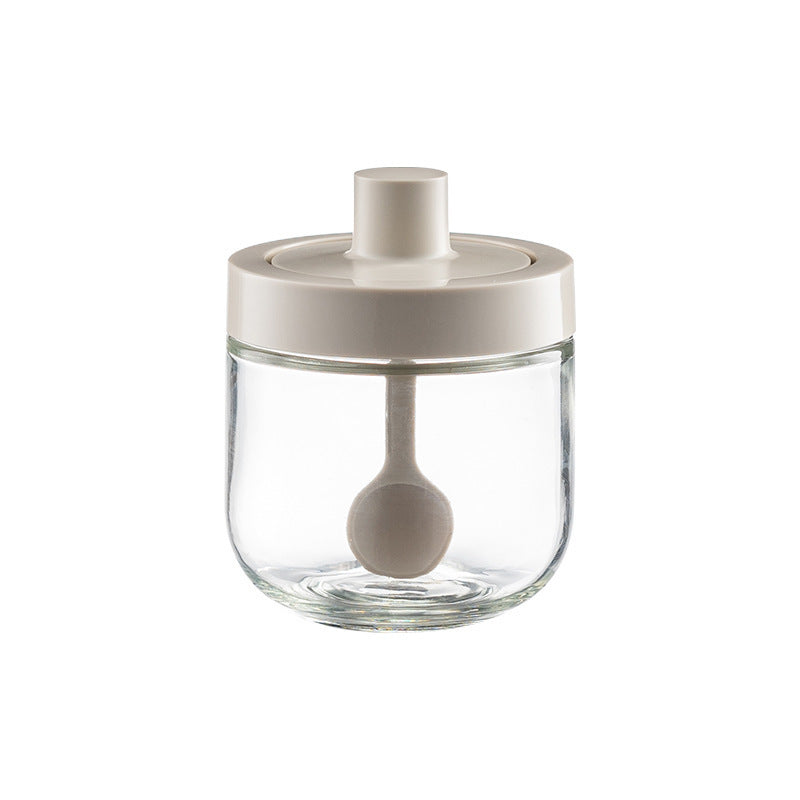 Kitchen Glass Seasoning Jar: lid and spoon included