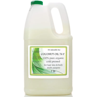 7 Lb Coconut Oil - 100% Pure Organic Cold Pressed, Natural & Unrefined, 76 Degree, Multi-Purpose Skincare & Cooking Oil

