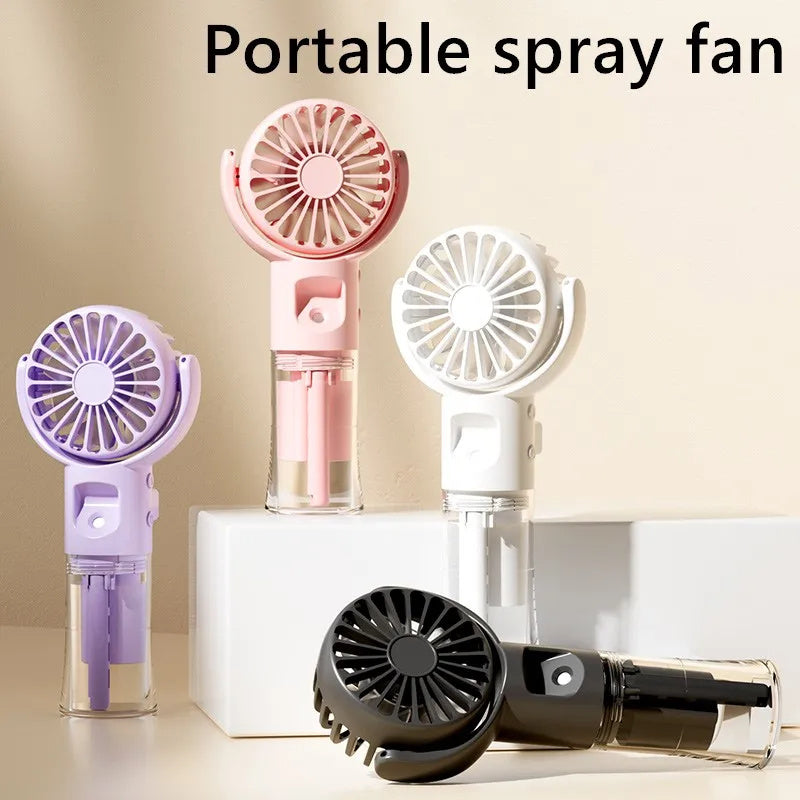 Portable 4-Speed Handheld Misting Fan