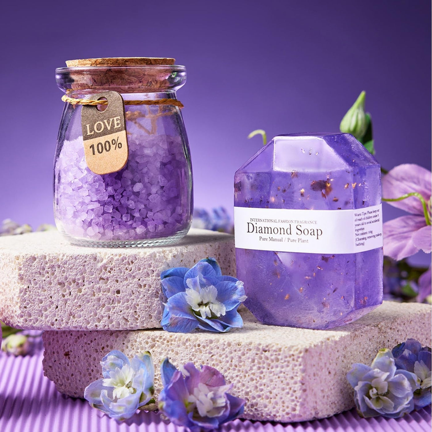 Personalized Initial Lavender Spa Gift Basket Set for Women