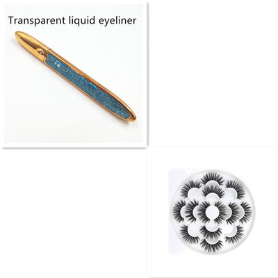 Multicolor Self-Adhesive Eyeliner with False Eyelashes