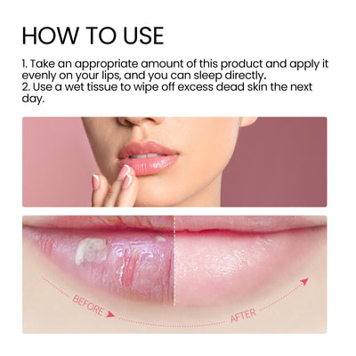 EELHOE Lip Sleeping Mask Moisturizing Hydrating Gentle Exfoliating Dead Skin Plumping Full Smooth Lip Mask