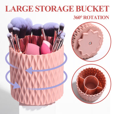 18-Piece Makeup Brush Set with Rotating Barrel