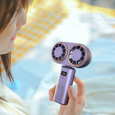5-Speed Foldable Neck Fan with LED Display