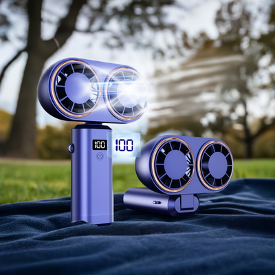 5-Speed Foldable Neck Fan with LED Display