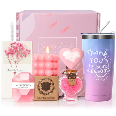 Pink Rose Spa Gift Basket for Women 