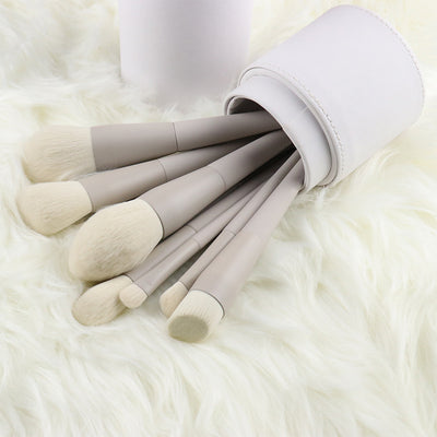 Portable Matte Gray Professional Makeup Brush Set