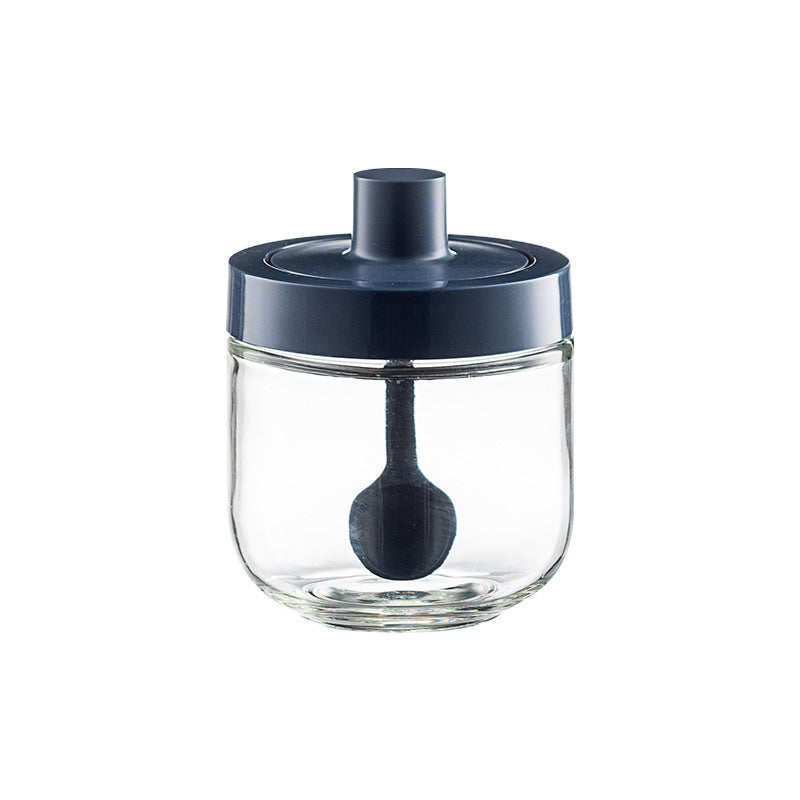 Kitchen Glass Seasoning Jar: lid and spoon included