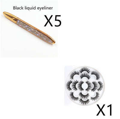 Multicolor Self-Adhesive Eyeliner with False Eyelashes
