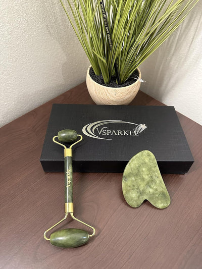 Gua Sha Facial Tool & Jade Roller Set