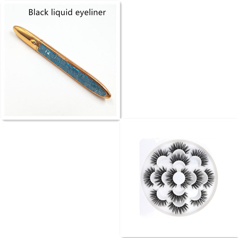 Multicolor Self-Adhesive Eyeliner with False Eyelashes