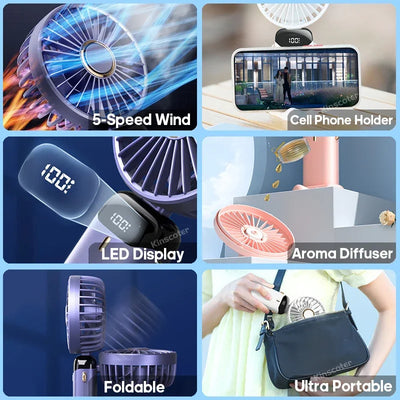 Mini USB Rechargeable Portable Handheld & Neck Fan
