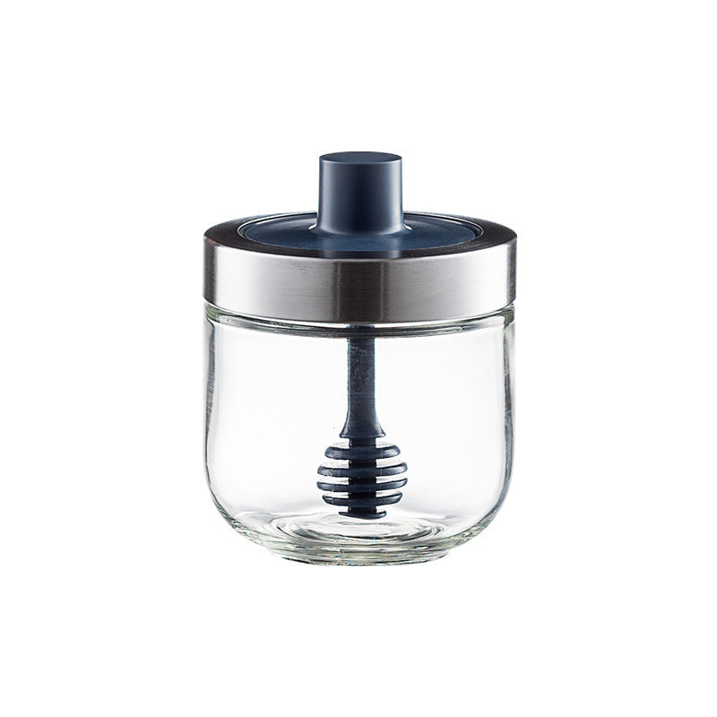 Kitchen Glass Seasoning Jar: lid and spoon included