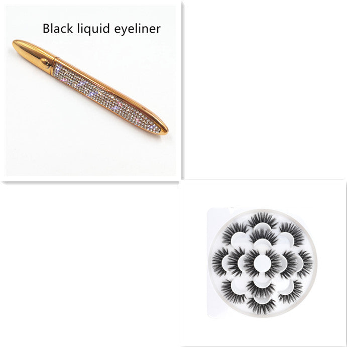 Multicolor Self-Adhesive Eyeliner with False Eyelashes