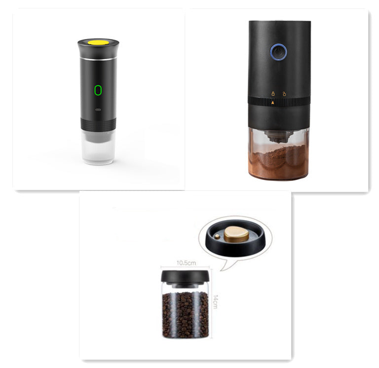 3-in-1 Portable Espresso Maker with Grinder