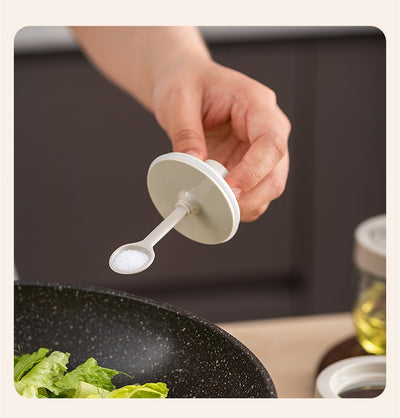 Kitchen Glass Seasoning Jar: lid and spoon included