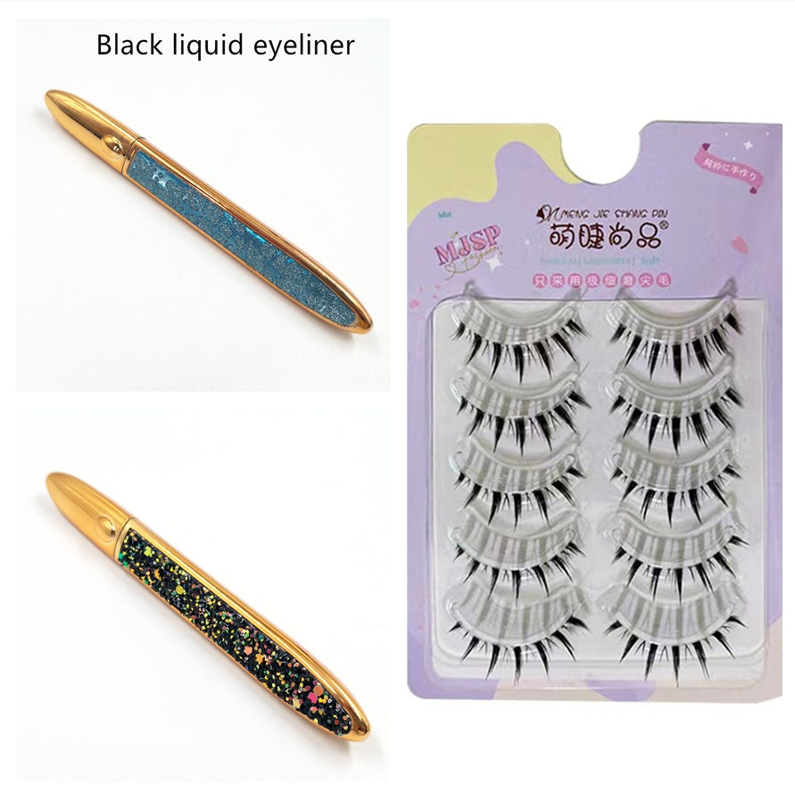 Multicolor Self-Adhesive Eyeliner with False Eyelashes