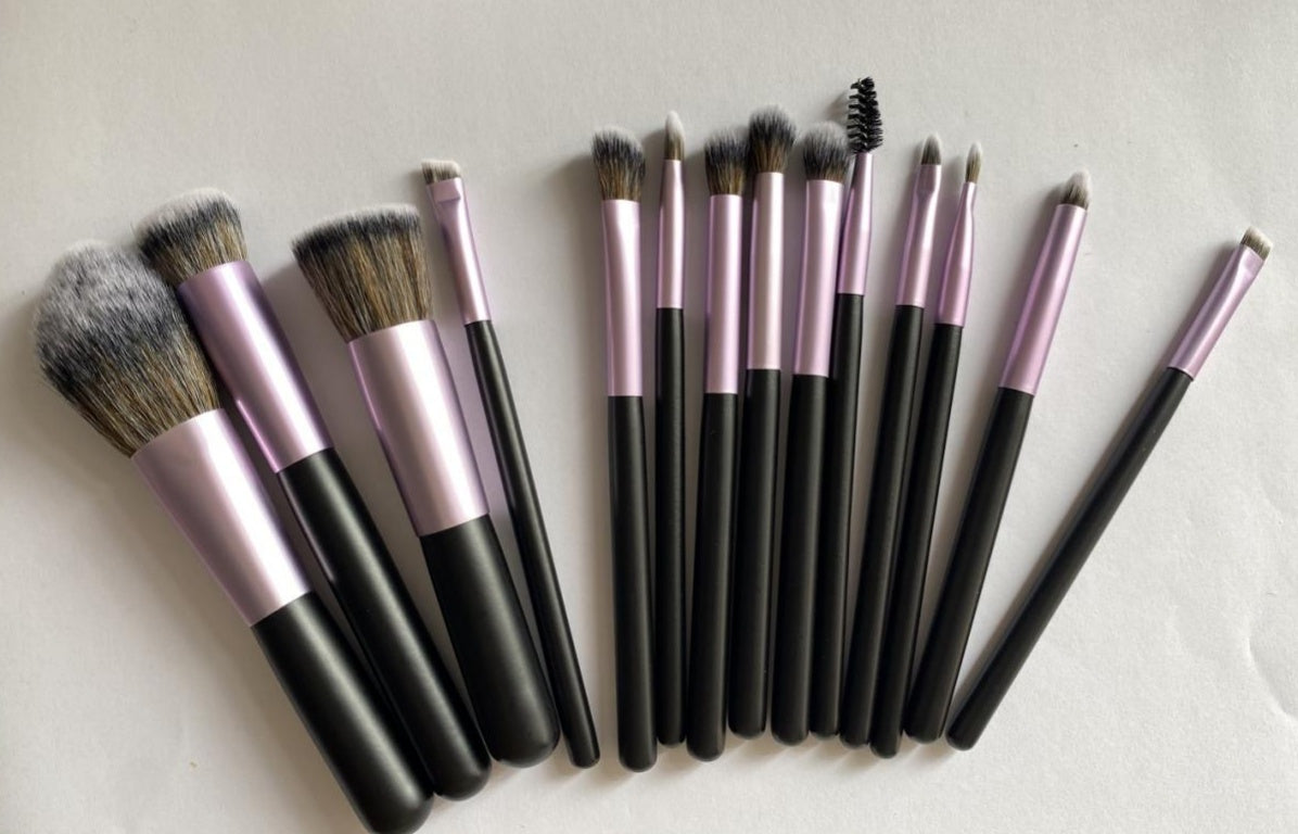 Makeup Brush Set with Rechargeable Luminous Touch Light Mirror & Travel Case