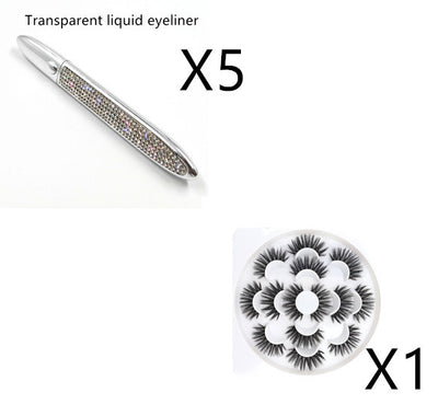 Multicolor Self-Adhesive Eyeliner with False Eyelashes