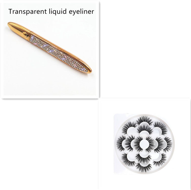 Multicolor Self-Adhesive Eyeliner with False Eyelashes